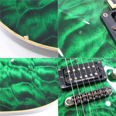 【中古】 エレキギター ESP Hrizon Custom See Thru Green 2008年頃製造 オーダーモデル キルテッドメイプルトップ Seymour Duncan Cusoom5/Jazz搭載 ホライゾン 詳細画像