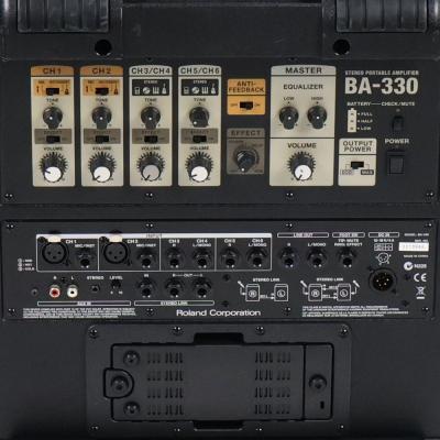 【中古】 ROLAND BA-330 ステレオポータブルアンプ PAシステム コントロールパネル