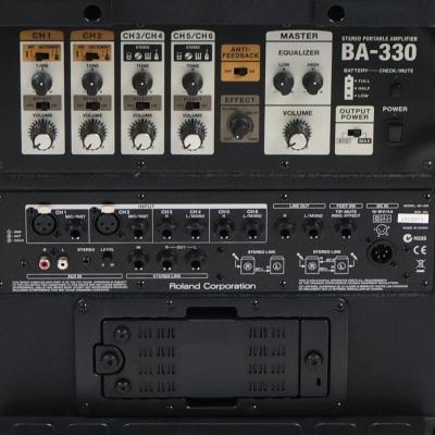 【中古】 ROLAND BA-330 ステレオポータブルアンプ PAシステム コントロールパネル