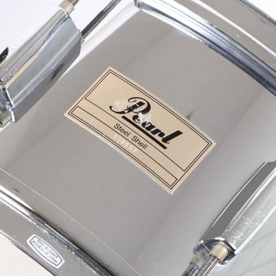 【中古】 スネアドラム パール Pearl Steel shell 14x6.5 エンブレム