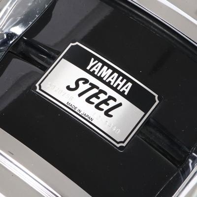 【中古】 スネアドラム ヤマハ YAMAHA SD2075B Seamless Black Steel Shell 14x5.5 Made in Japan エンブレム