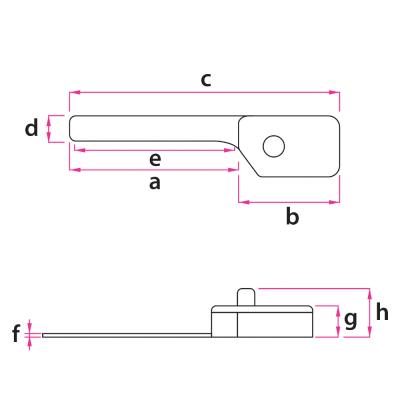 KNA UK-2 Piezo Pickup for Ukulele ウクレレ用ピックアップ VOLコントロール付き 寸法