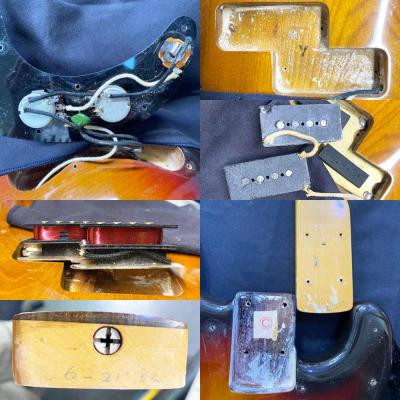 【中古】 ベース FENDER JAPAN PB62-75 3TS PRECISION BASS 1982年製 JVシリアル フェンダージャパン プレシジョンベース プレベ 内部