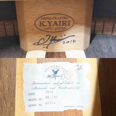 【中古】 K.YAIRI Kヤイリ BL-130 N 2015年製 アコースティックギター シリアル