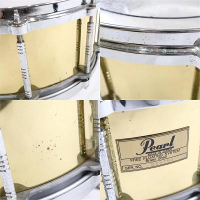 【中古】スネアドラム パール Pearl Free Floating Snare Brass Shell 14×6.5 Made In Japan 詳細画像