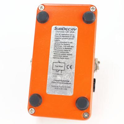 【中古】 オーバードライブ Subdecay サブディケイ Liquid Sunshine ギターエフェクター 本体画像 裏