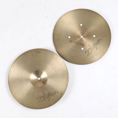 【中古】 ハイハットシンバル ジルジャン ZILDJIAN A Zildjian FLAT HAT 14インチ ペア 白抜きロゴ 1980s ビンテージシンバル 裏面