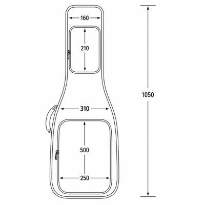 KIKUTANI キクタニ GVB-10E BR エレキギター用ギグバッグ ブラウン サイズ図画像