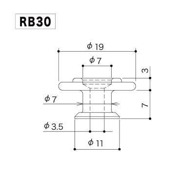 ゴトー GOTOH RB30N ベース用 ストリングリテイナー ニッケル サイズ詳細