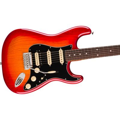 Fender フェンダー American Professional Stratocaster HSS RW Aged Cherry Burst エレキギター ストラトキャスター ボディ斜めアングル画像