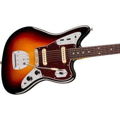 Fender フェンダー American Professional Jaguar RW 3-Color Sunburst エレキギター ジャガー ボディ斜めアングル画像