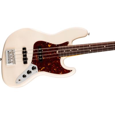 Fender フェンダー American Professional Jazz Bass RW Olympic White エレキベース ジャズベース ボディ斜めアングル画像