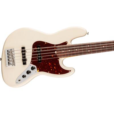 Fender フェンダー American Professional Jazz Bass V RW Olympic White 5弦エレキベース ジャズベース ボディ斜めアングル画像