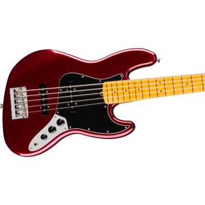 Fender フェンダー American Professional Jazz Bass V MN Oxblood 5弦エレキベース ジャズベース ボディ斜めアングル画像