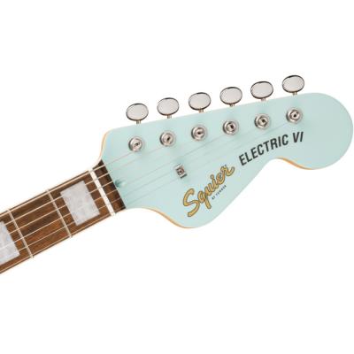 Squier スクワイア スクワイヤー Paranormal Electric VI LRL PPG Daphne Blue 6弦エレキベース ヘッド画像