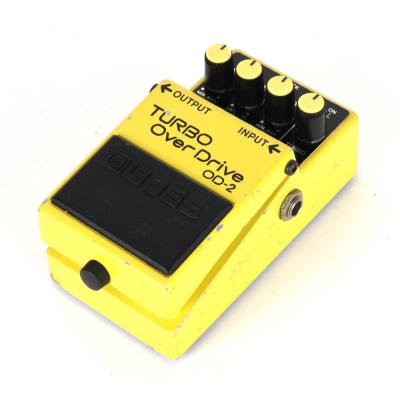 【中古】ターボオーバードライブ エフェクター BOSS OD-2 TURBO OverDrive Made in Japan ボス ギターエフェクター 斜めアングル画像