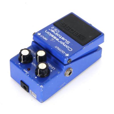 【中古】コンプレッサー エフェクター BOSS CS-2 Compression Sustainer Made in Japan ギターエフェクター リア斜めアングル画像