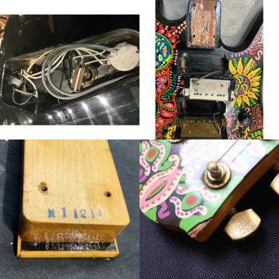 【中古】 エレキギター FERNANDES Burny MG-120X hideモデル サイケデリックペイント フェルナンデス バーニー 内部 傷