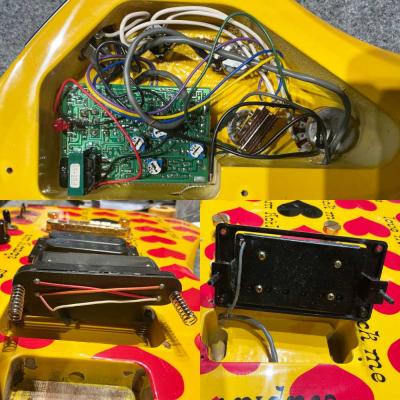 【中古】 BURNY by FERNANDES MG-145S HY hideモデル Yellow Heart イエローハート エレキギター 内部