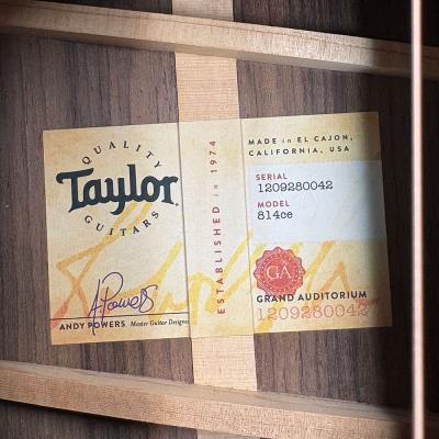 【中古】 アコースティックギター Taylor 814ce V-Class 2020年製 テイラー Vクラスブレーシング採用 ES2ピックアップシステム搭載 内部