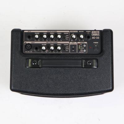 【中古】 アコギアンプ ローランド ROLAND AC-33 アコースティックギター用アンプ ブラック コントロールパネル