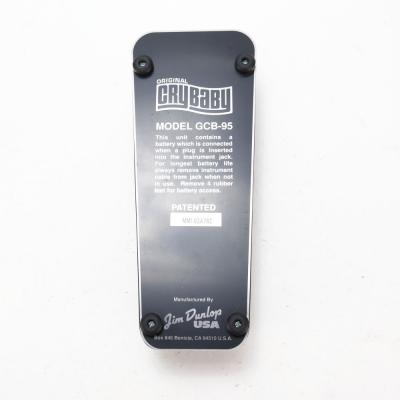 【中古】 ワウ エフェクター JIM DUNLOP Cry Baby GCB-95 ワウペダル 裏面