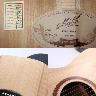【中古】 アコースティックギター Maton Guitars Performer メイトン パフォーマー ピックガードレス仕様 内部 傷