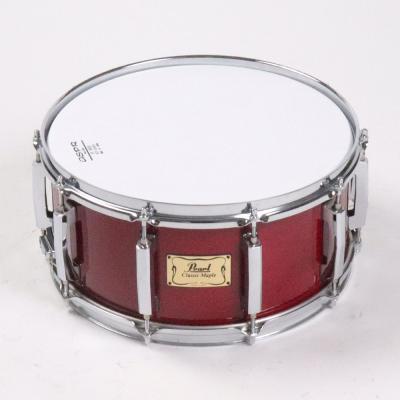 【中古】 スネアドラム パール Pearl Classic Maple 14x6.5 メイプルシェル スネアドラム MADE IN JAPAN 正面