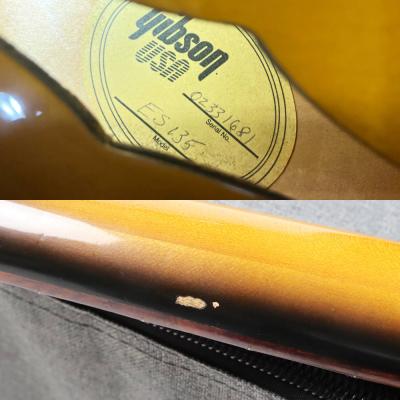 【中古】 エレキギター Gibson Memphis ES-135 Vintage Sunburst 2001年製 57クラシック搭載 ギブソン メンフィス工場製 ES135 内部 傷