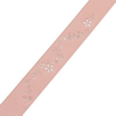 Grande uomo グランデウオモ SAKURA BLOSSOM PINK 桜刺繍 ピンク ギターストラップ 刺繍アップ画像
