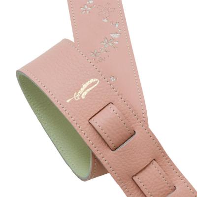 Grande uomo グランデウオモ SAKURA BLOSSOM PINK 桜刺繍 ピンク ギターストラップ ロゴ画像2