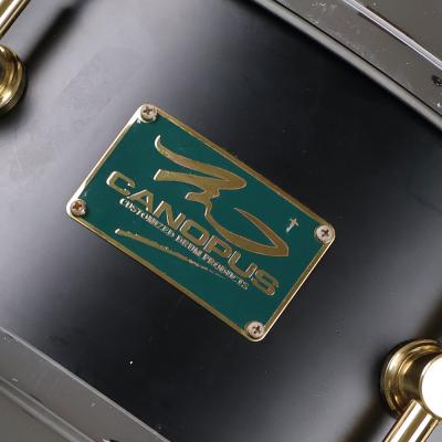 【中古】 スネアドラム カノウプス CANOPUS M-1455 Ebony LQ Mat The Maple Snare Drum 14x5.5 メイプルシェル エンブレム