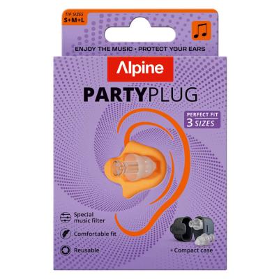 ALPINE HEARING PROTECTION アルパイン PartyPlug 騒音低減性能 TPR クリア イヤープラグ パッケージ