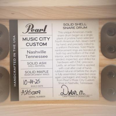 【訳あり】 Pearl パール USA MUSIC CITY CUSTOM MCCA1450S/C Solid Ash Shell 14x5.0 Lightning Blue Finish スネアドラム アウトレット シリアル