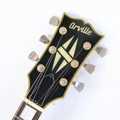【中古】 エレキギター Orville LPC-75 EB オービル レスポールカスタム 寺田楽器製 Kシリアル 1990年製 リアピックアップ交換あり ヘッド画像