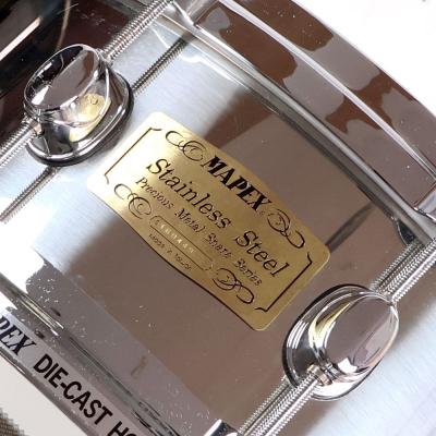 【中古】メイペックス MAPEX Stainless Steel Precious Metal Series 14x5 スネアドラム エンブレム