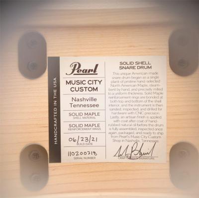 【中古】 Pearl パール USA MUSIC CITY CUSTOM Solid Maple Shell 14x6.5 スネアドラム 詳細画像