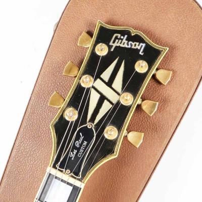 【中古】 エレキギター Gibson Les Paul Custom Ebony 1990年製 ギブソン レスポールカスタム ブラック 刻印ナンバードPAFピックアップ ヘッド画像