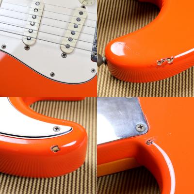 【中古】 エレキギター Fender ’62 Vintage Stratocaster Fiesta Red 1991年製 Mod. フロント/センターピックアップ交換あり アメビン フェンダー ストラトキャスター フェスタレッド サビ、塗装ハゲ