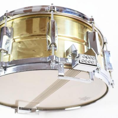 【中古】 スネアドラム ヤマハ YAMAHA SD416 BRASS SHELL SNARE 14x6.5 Made in Japan 全面当たりコンサートスネア ストレイナー 2