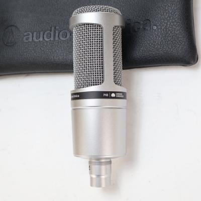 【中古】 コンデンサーマイク AUDIO-TECHNICA AT2020GM オーディオテクニカ オーテク ガンメタリックカラー シルバー 側面