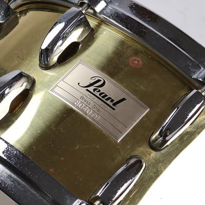 【中古】 スネアドラム パール Pearl Brass shell 14x6.5 Made in Japan エンブレム