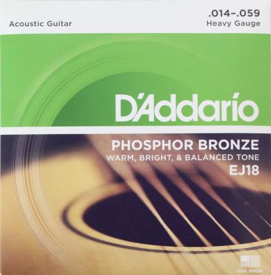 D'Addario EJ18/Phosphor Bronze/Heavy アコースティックギター弦(ダダリオ ヘヴィーゲージ フォスファーブロンズ弦)  | chuya-online.com 全国どこでも送料無料の楽器店
