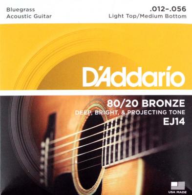 D'Addario EJ14 Bronze Bluegrass L.Top/M.Bottom アコースティックギター弦