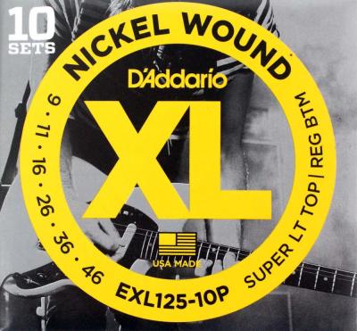 D'Addario EXL125-10P 10セットパック エレキギター弦