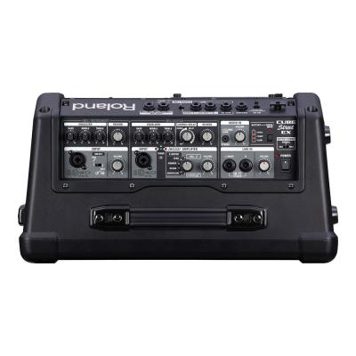 ギターアンプ ボーカルアンプ ローランド ROLAND CUBE Street EX BK 乾電池駆動可能 ステレオ ポータブルアンプ マイクスピーカー コントロール部