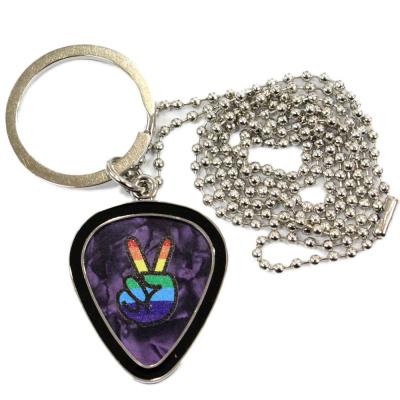 PICK WORLD Pick-Lace Frame PWPH11 V Sign Purple ピックホルダー・ネックレス