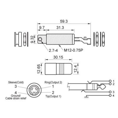 Fishman純正同様に4接点となっておりますので、特殊配線等に有効