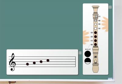 マグネットシート製で、黒板に直接貼って使えます。