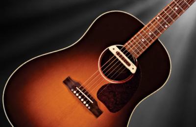 L.R.BAGGS M80 アコースティックギター用ピックアップ 正規輸入品 ギター本体取り付けイメージ